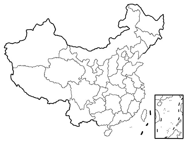 china map physical. China Blank Map, Blank Map of