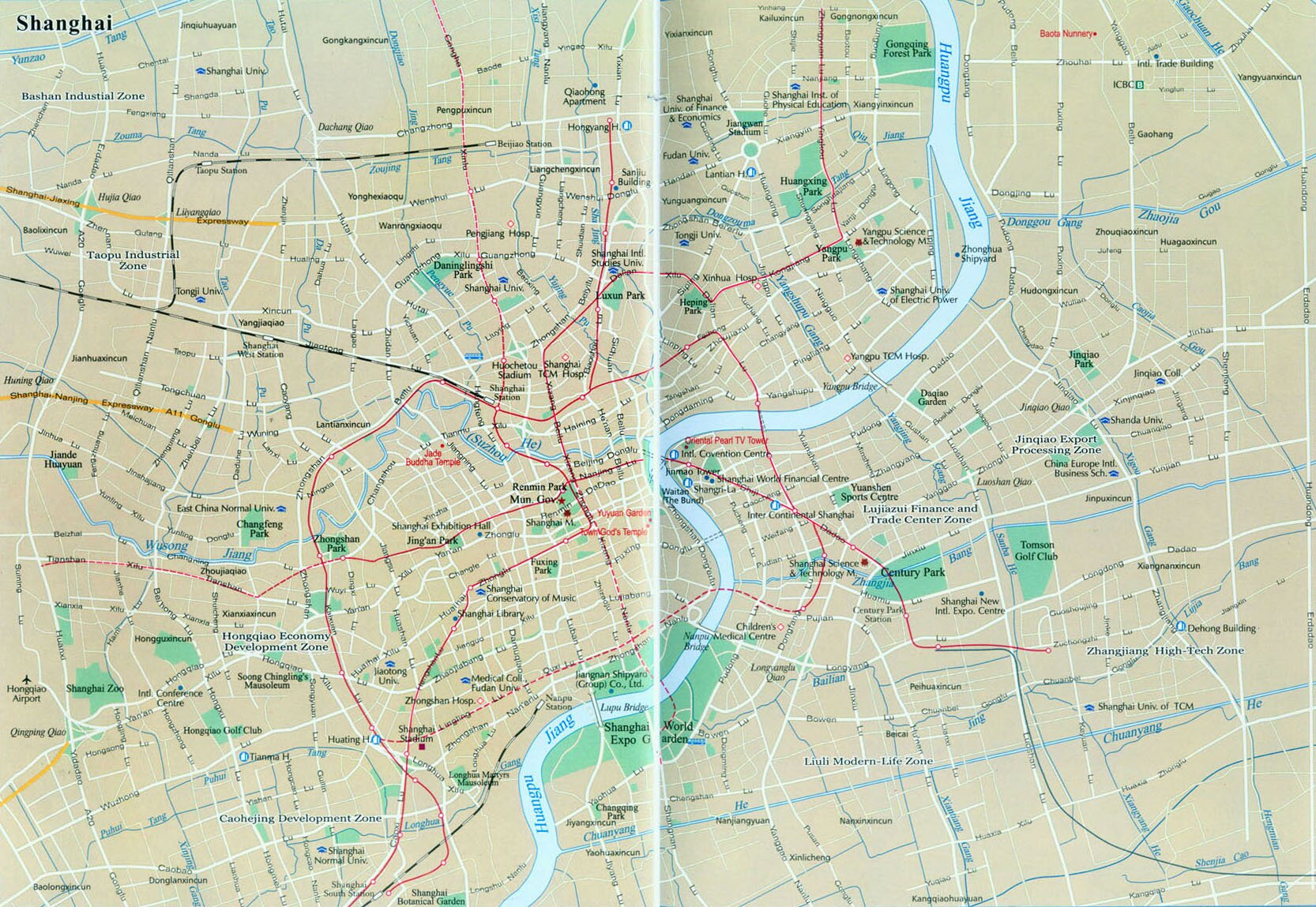 Shanghai Map, Shanghai Metro Map, Shanghai City Map, Shanghai China Map,  Shanghai Travel Map